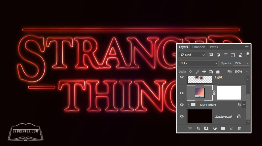 افکت نئون درخشان به متن در فتوشاپ