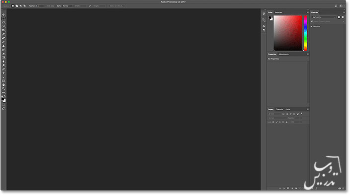 خاموش کردن پنل شروع در فتوشاپ cc