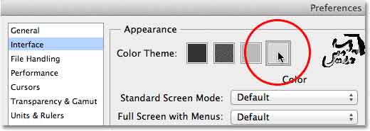 تغییر تم رنگی محیط فتوشاپ Cs6