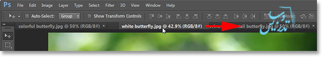 کار با تب ها و پنجره ها در فتوشاپ