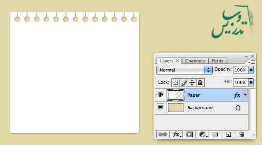 ابجاد یک تکه کاغذ واقعی در فتوشاپ