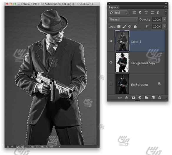 آموزش فتوشاپ ایجاد تصویر یک گنگستر