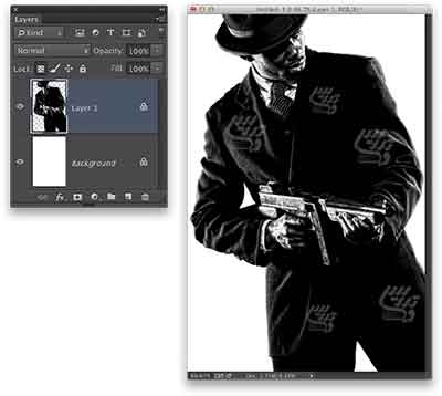 آموزش فتوشاپ ایجاد تصویر یک گنگستر